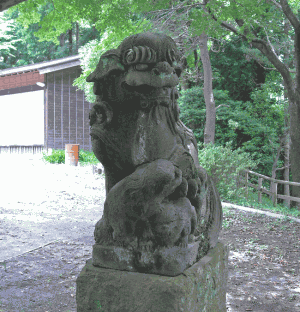 汁守神社 狛犬右 汁守神社 入り口を守る右狛犬